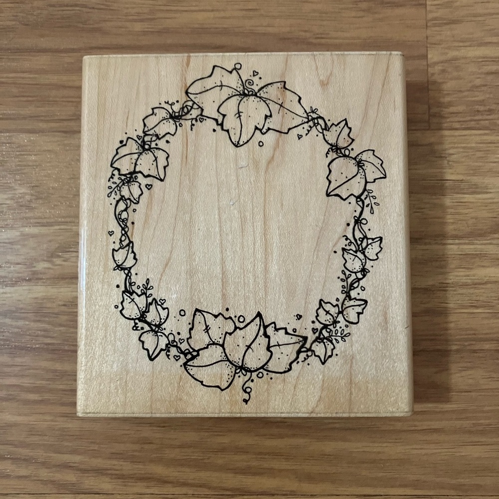 CTMH D.O.T.S Large Leaf Oval Wood Stamp Frame